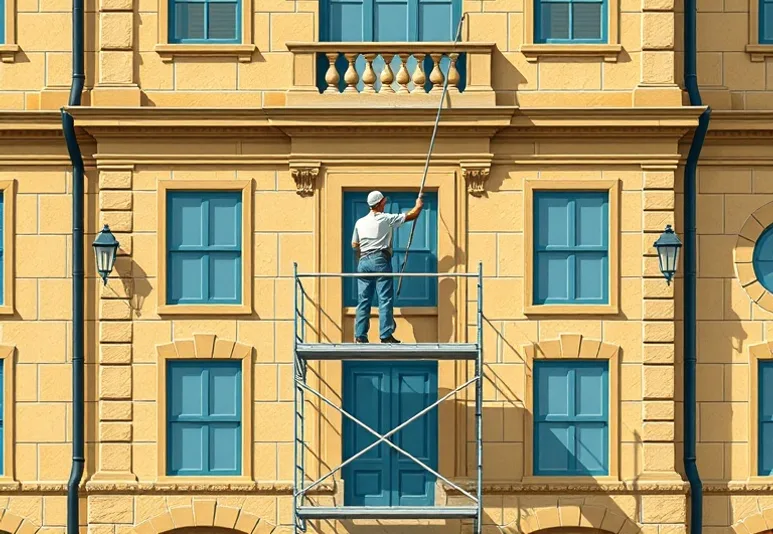 Ravalement de façade en pierre, nettoyage et application d'enduit